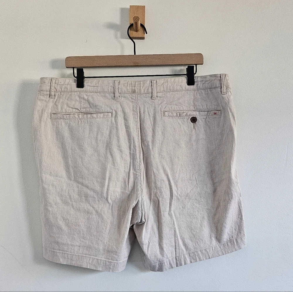 Faherty Linen‎ Blend Shorts Mens Size 38 Beige Lightweight Summer Casual